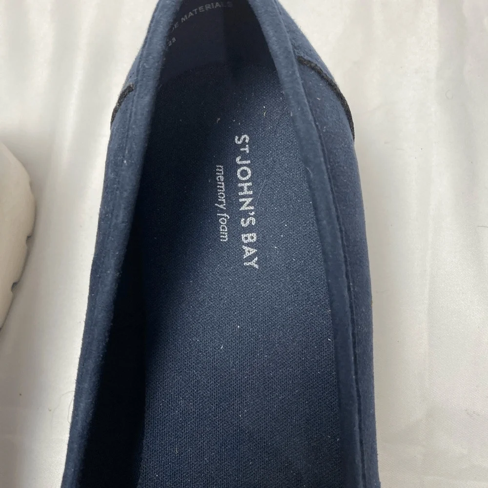 St Johns Bay‎ Barrow Bright Navy Wedge Penny Loafer Slip On Shoes Sz 9